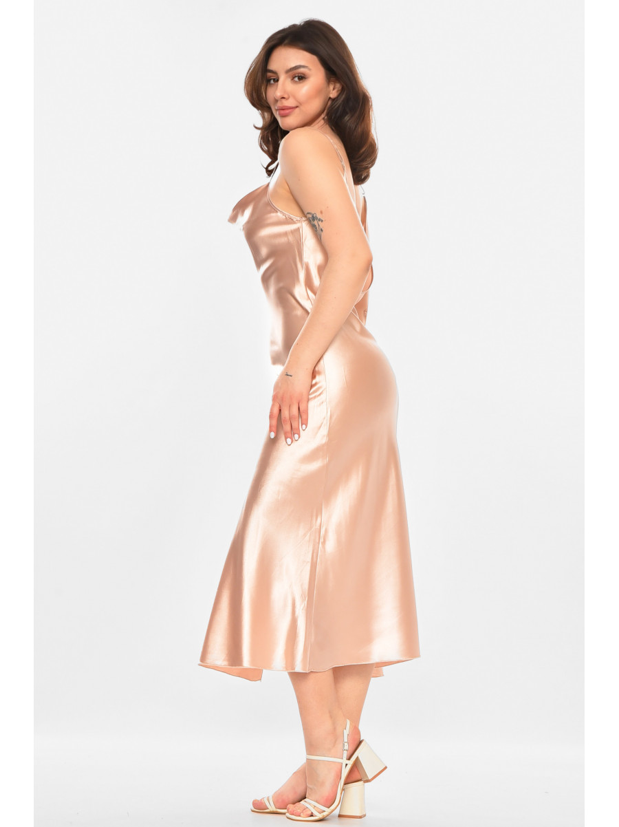 Платье женское однотонное бежевого цвета 213939C
