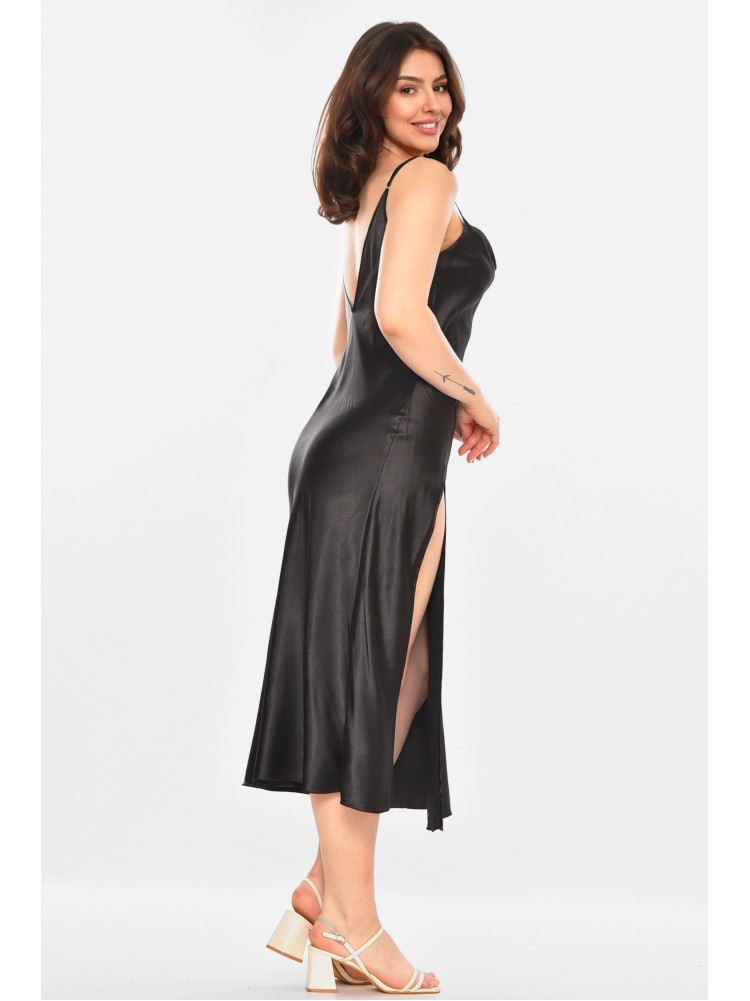 Платье женское однотонное черного цвета 213940C