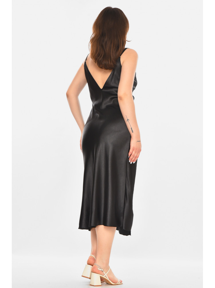 Платье женское однотонное черного цвета 213940C