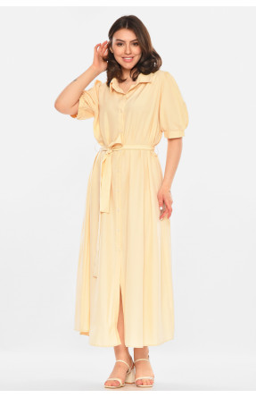 Платье женское однотонное бежевого цвета 213945C