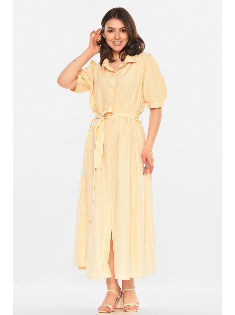 Платье женское однотонное бежевого цвета 213945C