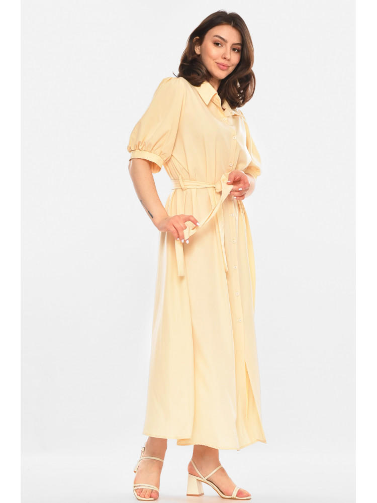 Платье женское однотонное бежевого цвета 213945C