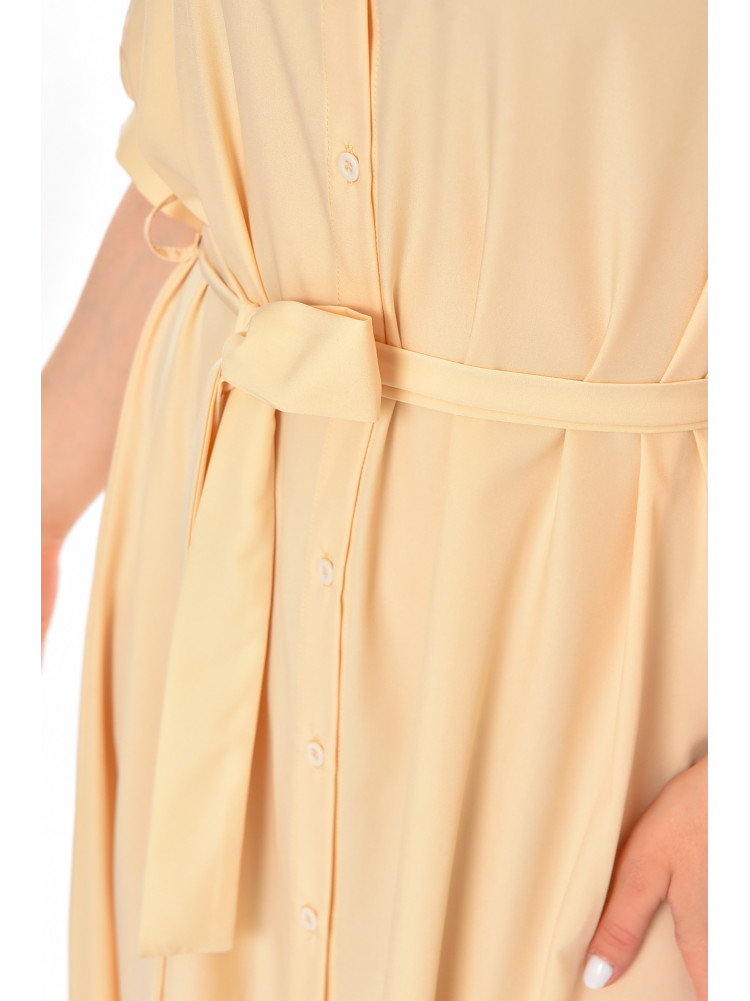 Платье женское однотонное бежевого цвета 213945C