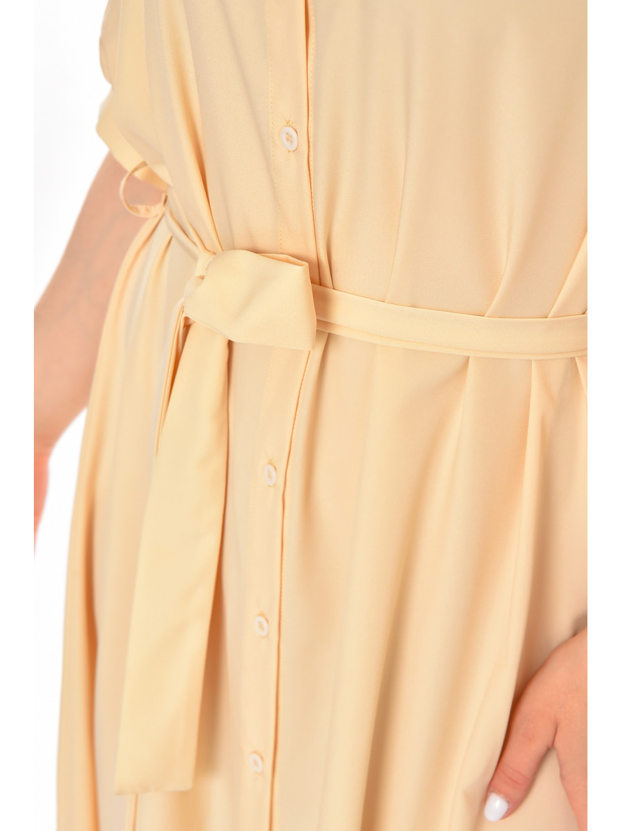 Платье женское однотонное бежевого цвета 213945C