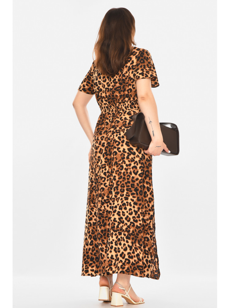 Платье женское коричневого цвета с принтом 213947C