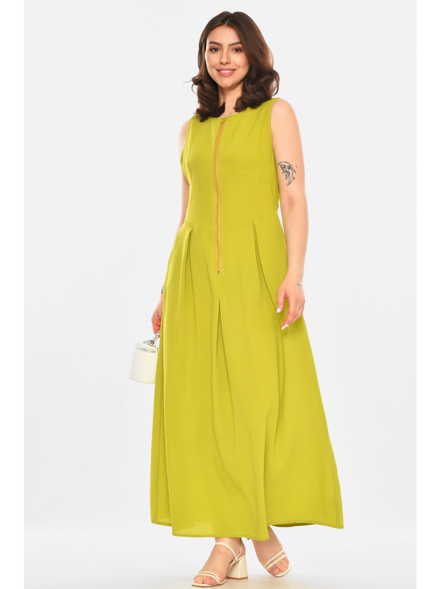 Платье женское однотонное оливкового цвета 213965C