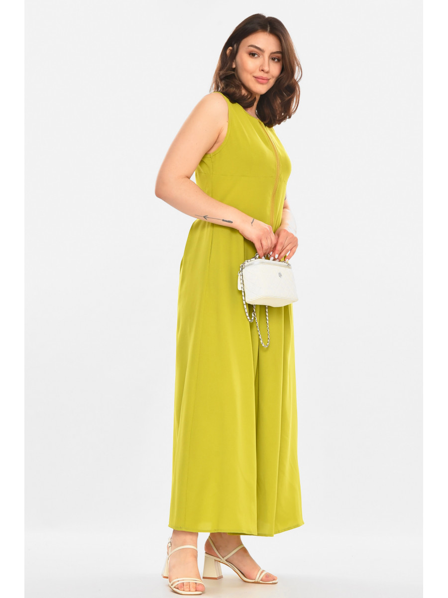 Платье женское однотонное оливкового цвета 213965C