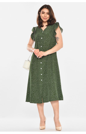 Платье женское зеленого цвета с принтом 213968C