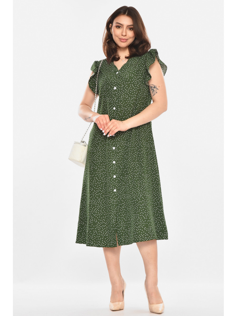 Платье женское зеленого цвета с принтом 213968C