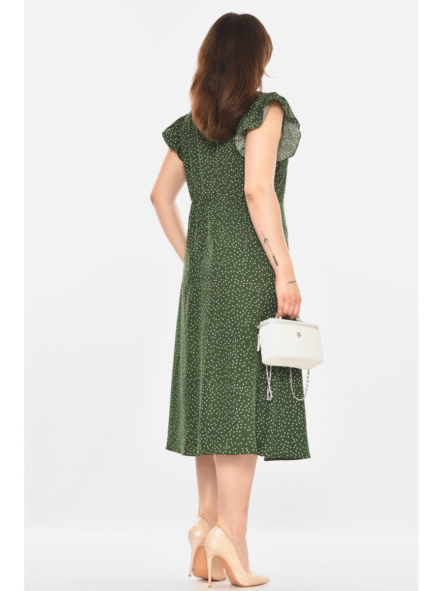 Платье женское зеленого цвета с принтом 213968C
