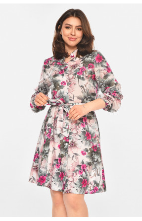 Платье женское светло-сиреневого цвета с принтом 213969C