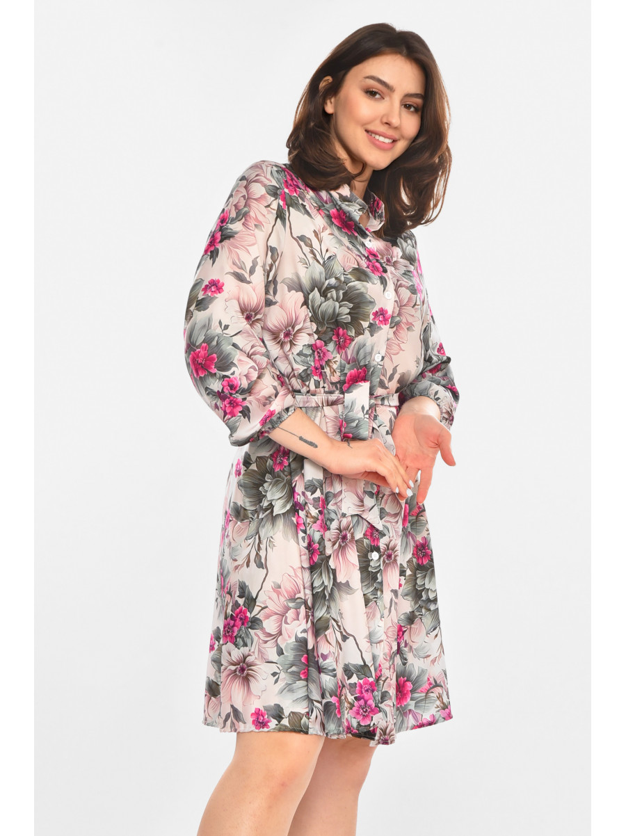 Платье женское светло-сиреневого цвета с принтом 213969C