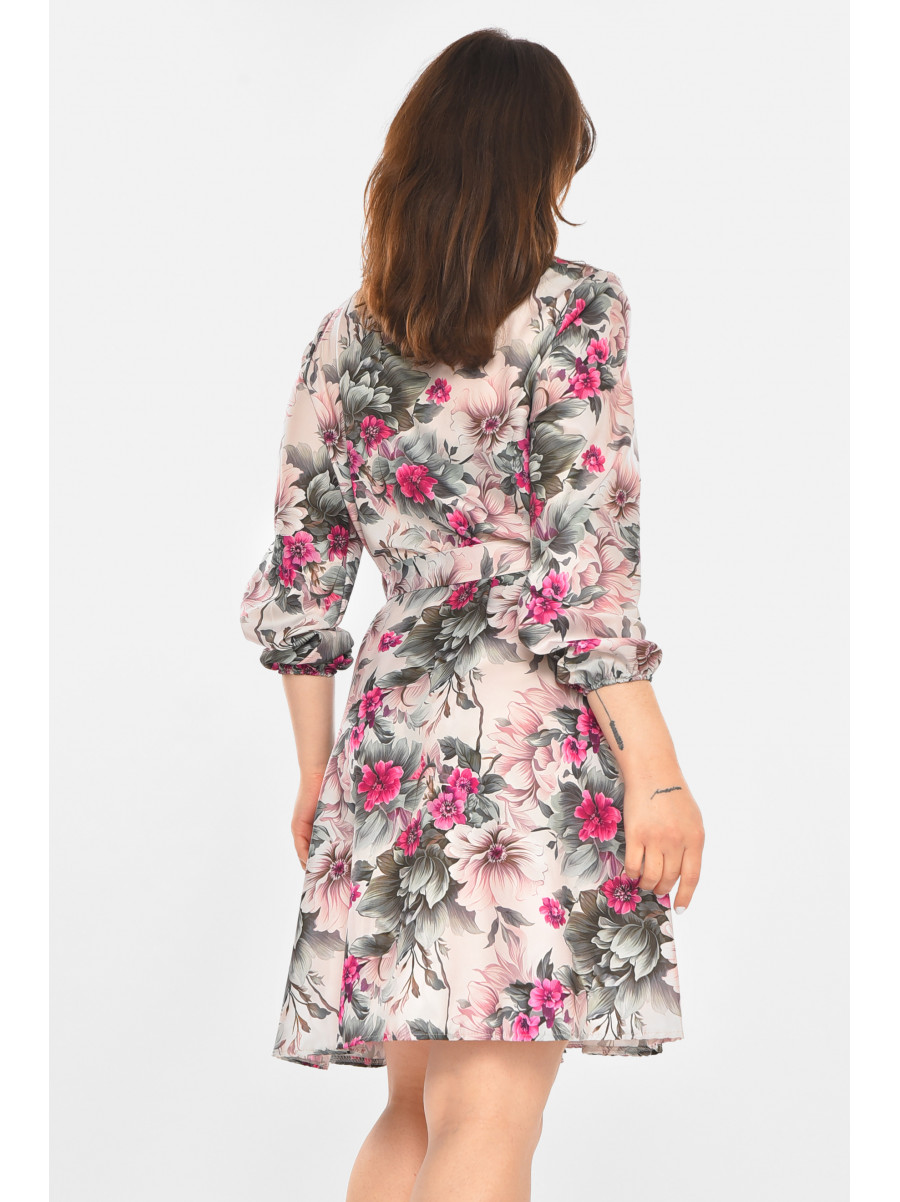 Платье женское светло-сиреневого цвета с принтом 213969C