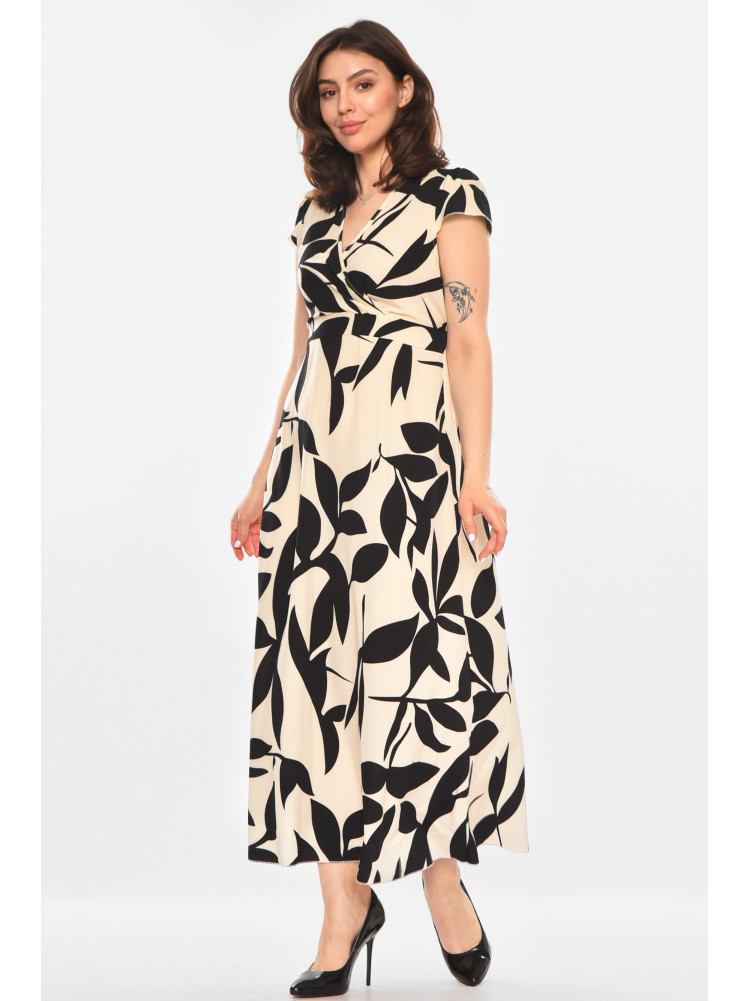 Платье женское бежевого цвета с принтом 213971C