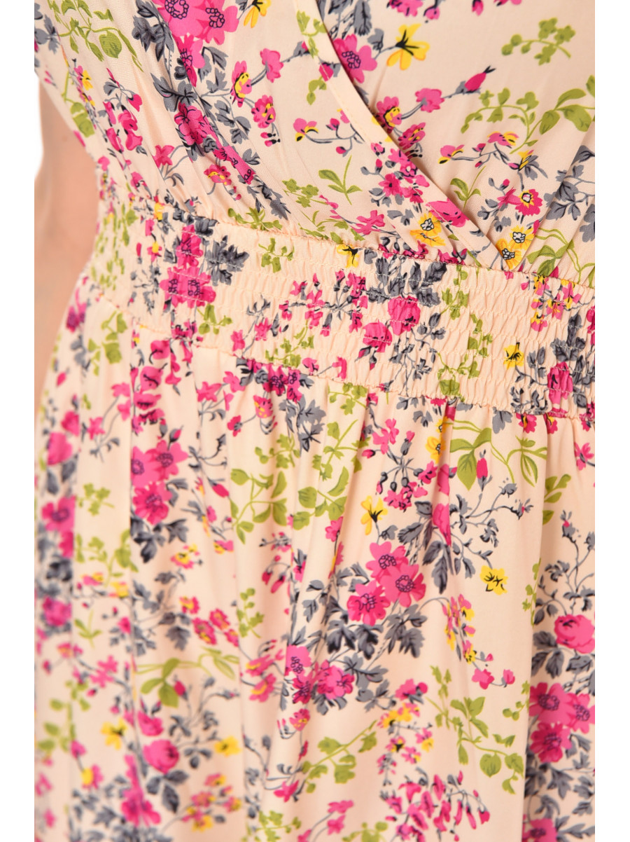 Платье женское молочного цвета с принтом 213972C