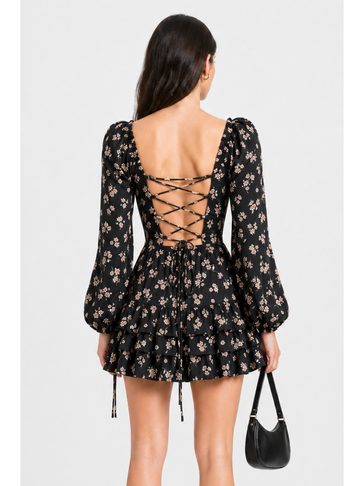 Платье женское черного цвета с принтом 213973C