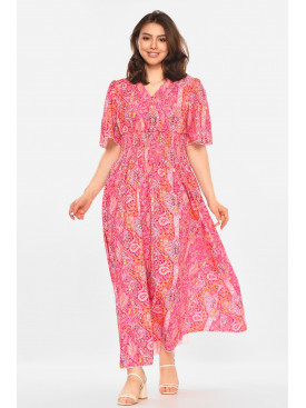 Сукня жіноча рожевого кольору з принтом 213976C