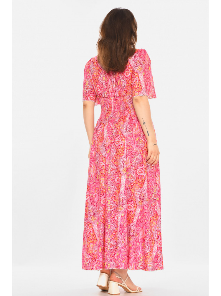 Платье женское розового цвета с принтом 213976C