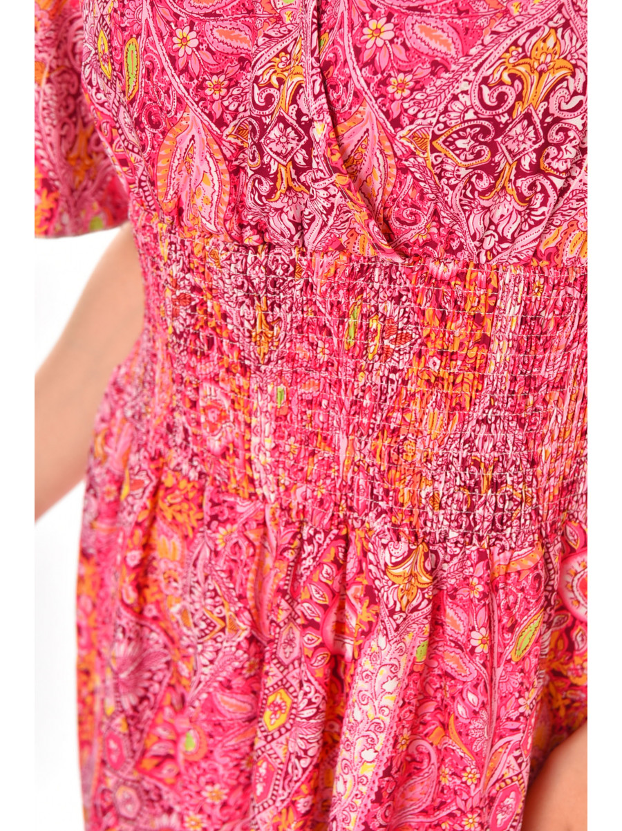 Платье женское розового цвета с принтом 213976C