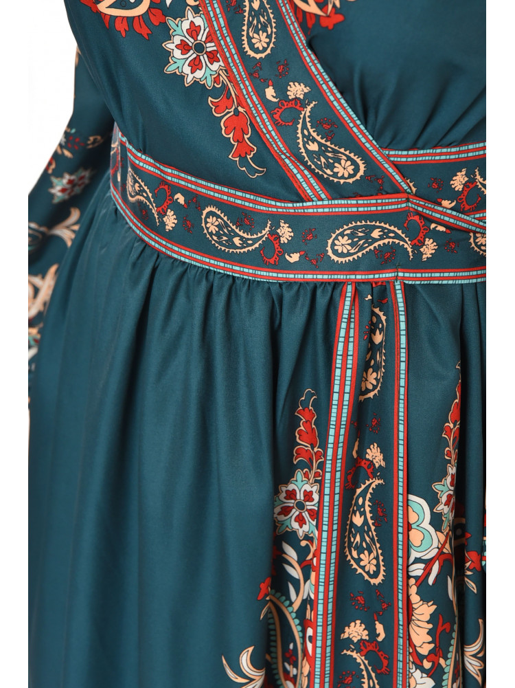 Платье женское зеленого цвета с принтом 213978C