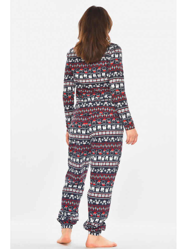 Пижама женская темно-синего цвета с новогодним принтом 213979C