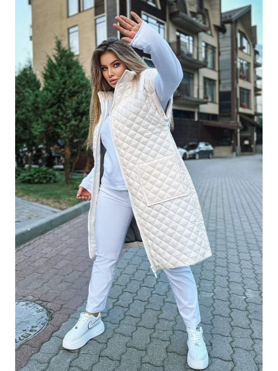 Жилетка женская молочного цвета 460 213987C