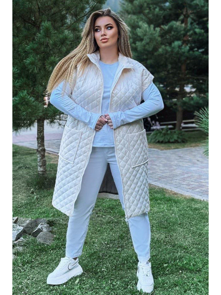 Жилетка женская молочного цвета 460 213987C