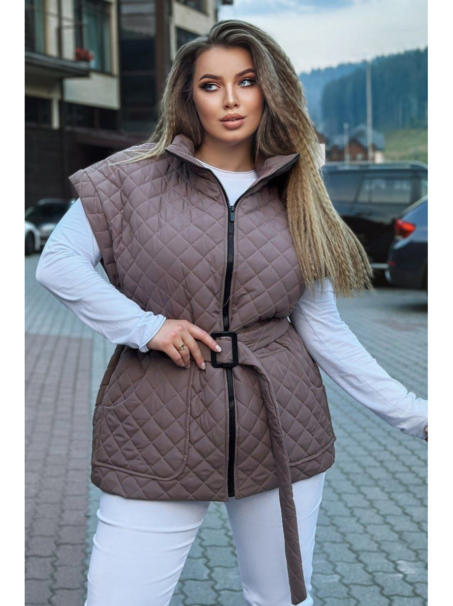 Жилетка женская коричнивого цвета 460 213988C