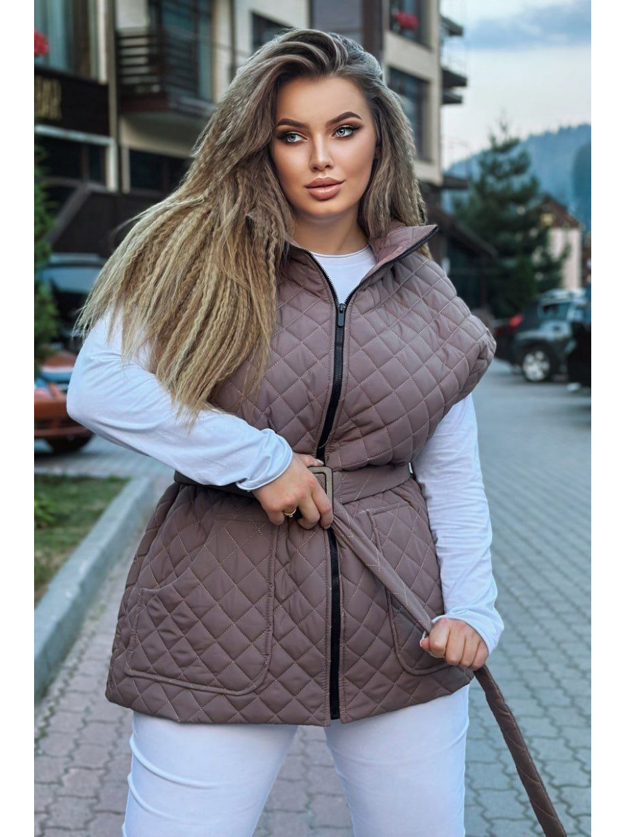 Жилетка женская коричнивого цвета 460 213988C