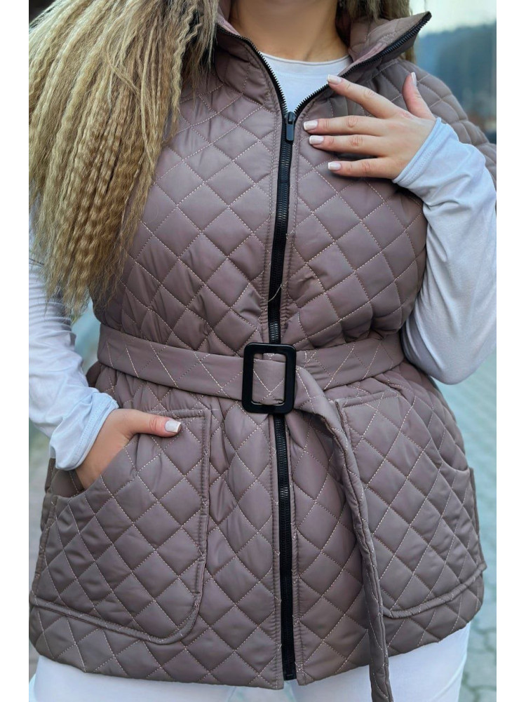 Жилетка женская коричнивого цвета 460 213988C