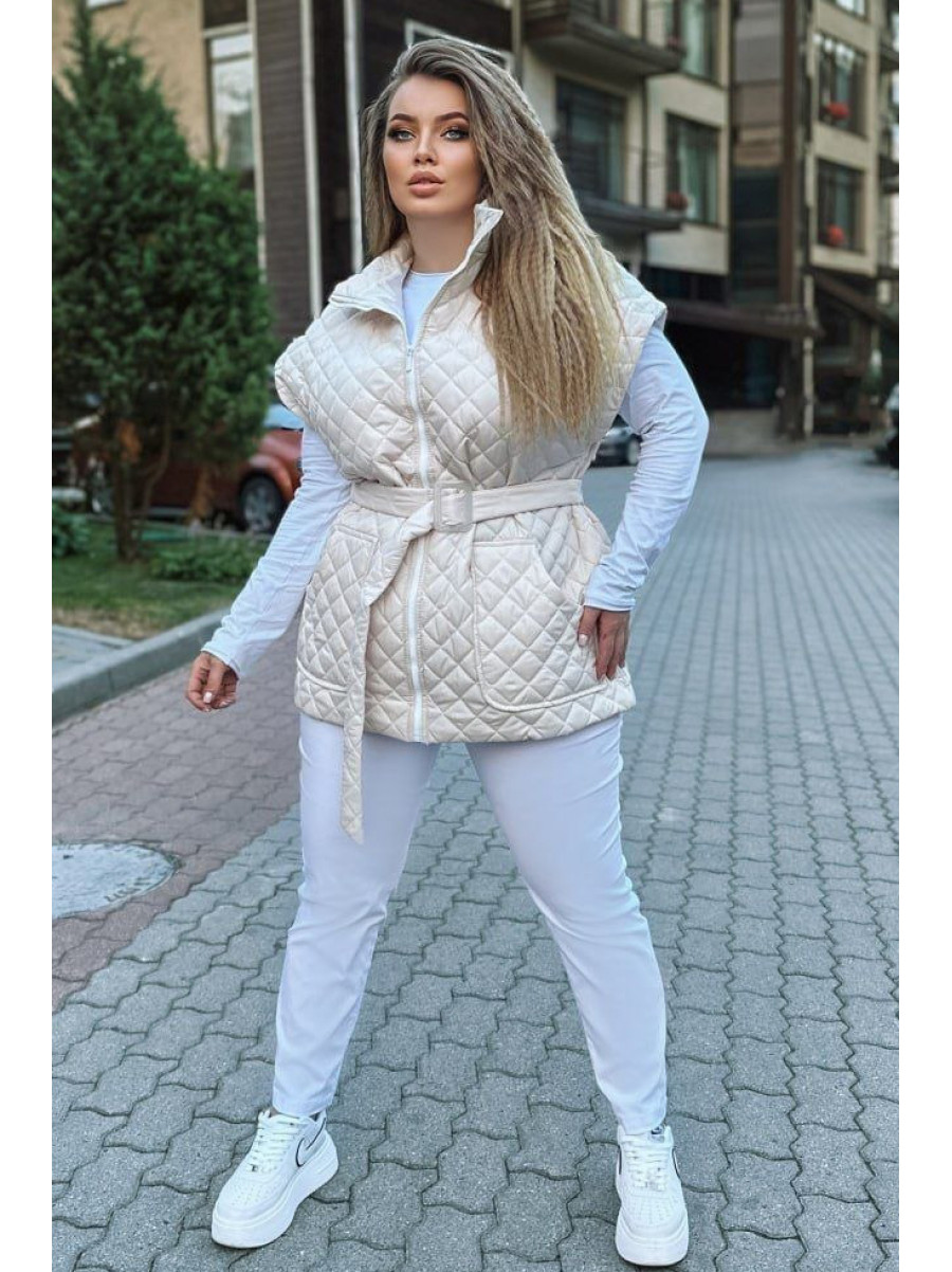 Жилетка женская молочного цвета 460 213989C