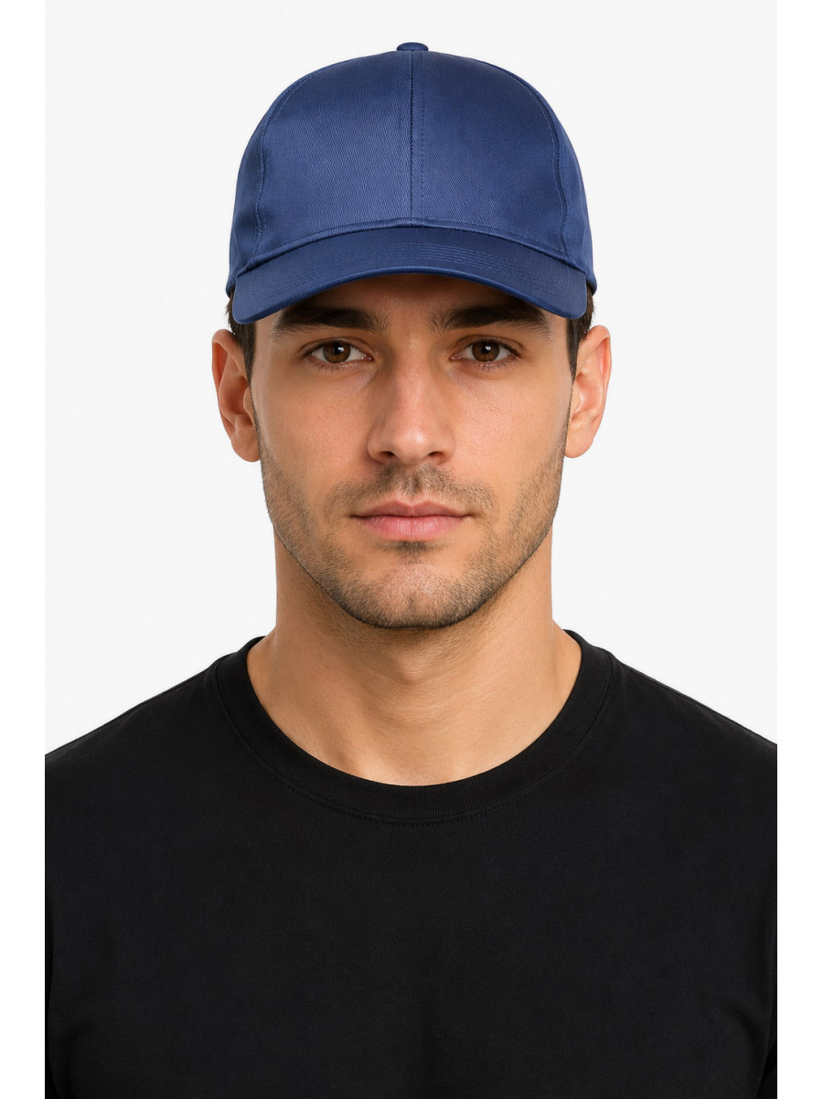 Кепка мужская однотонная темно-синего цвета 214129C