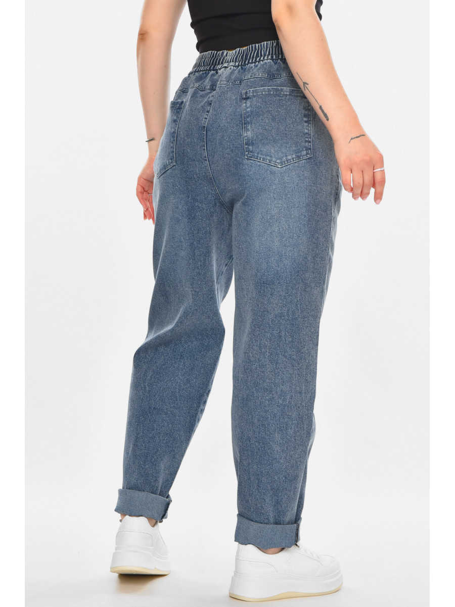 Джинсы женские батальные однотонные синего цвета GN9163-2 214925C