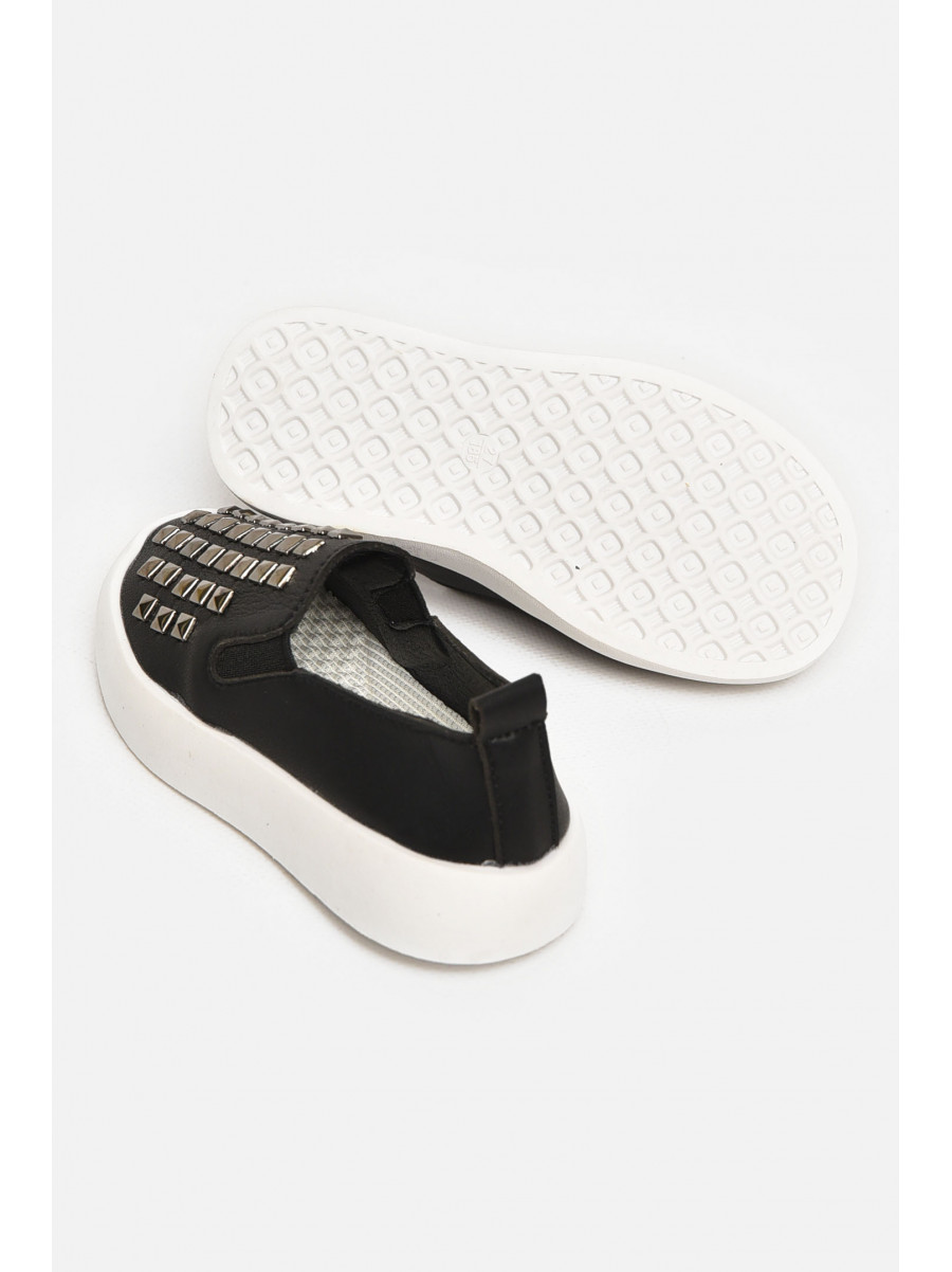 Мокасины детские для девочки черного цвета PV729-1 215060C