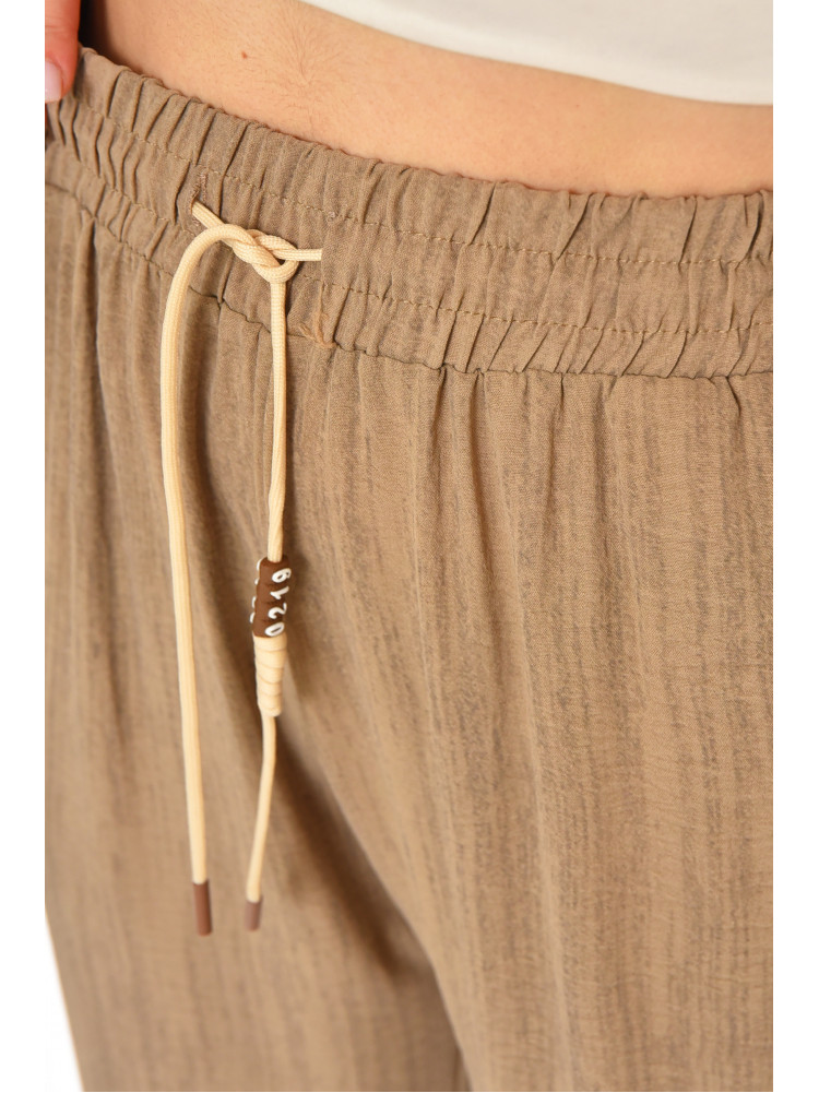 Штани жіночі напівбатальні кольору мокко WT909 215359C