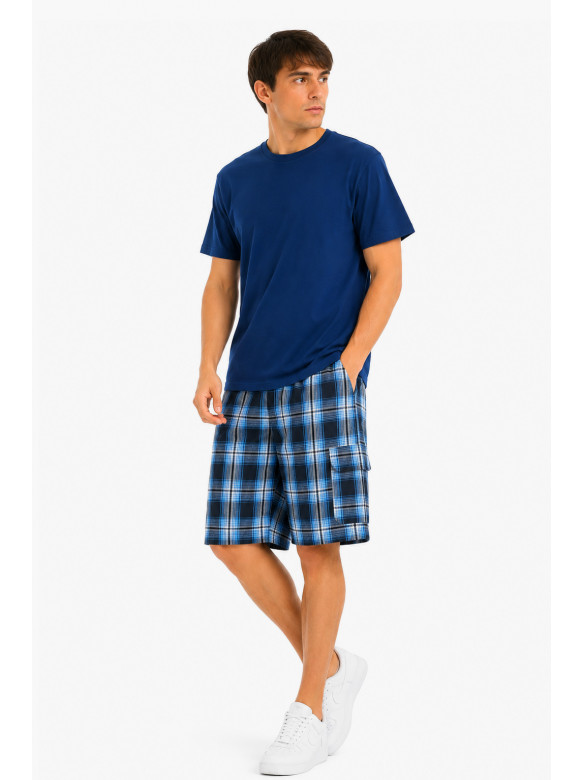 Шорты мужские темно-синего цвета с принтом 215418C