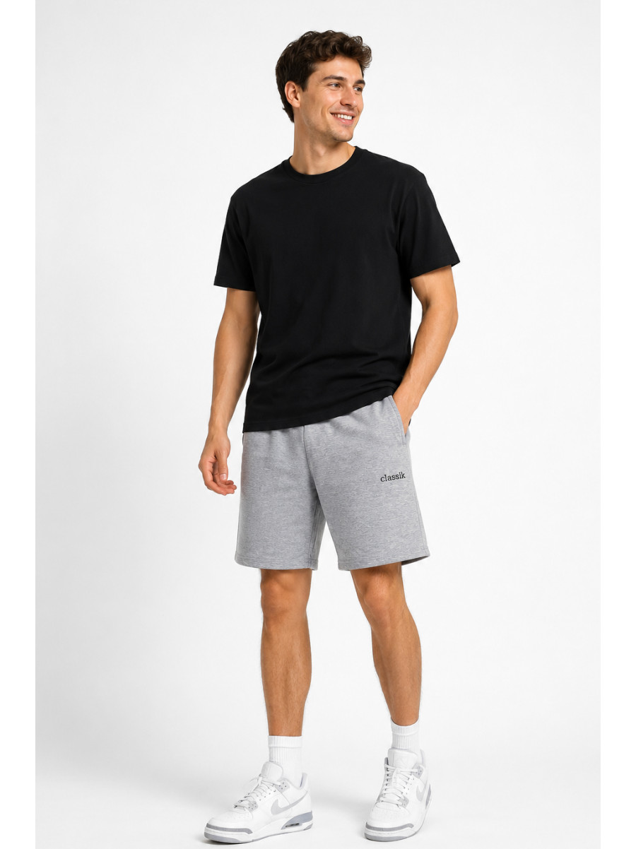 Шорты мужские однотонные серого цвета 1 215477C