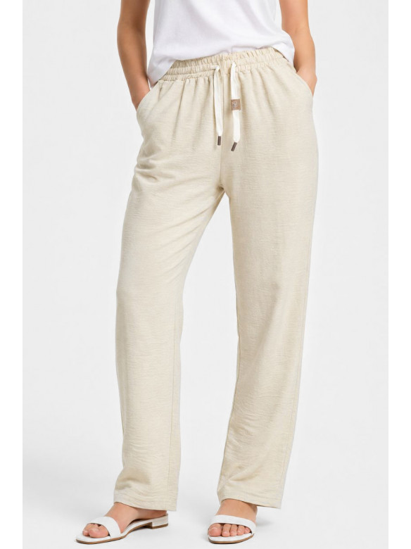 Штаны женские однотонные бежевого цвета WH-101 216083C