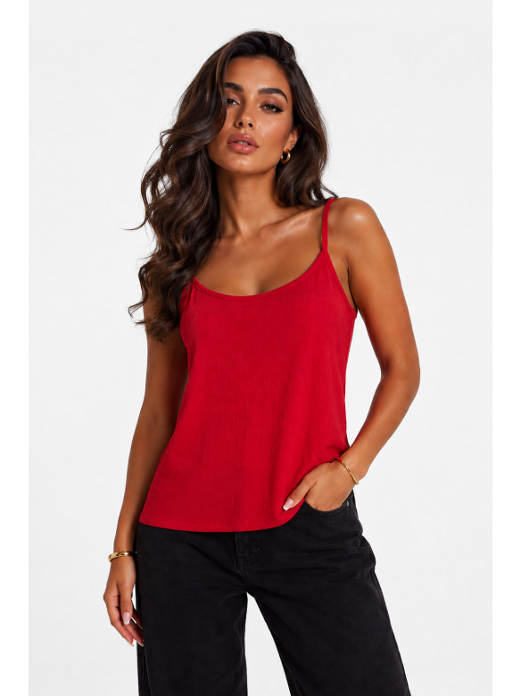 Майка женская однотонная красного цвета 217067C