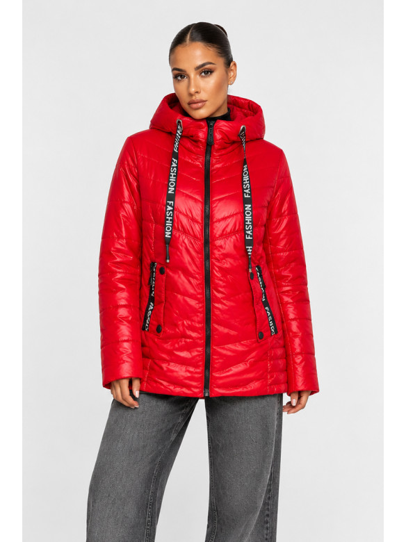 Куртка женская демисезонная красного цвета Єва 218014C