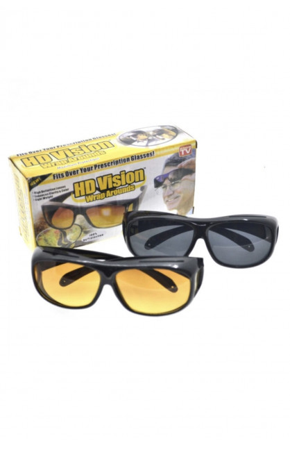 Антибликовые очки для водителей HD Vision Wrap Arounds (2 шт.) поляризованные День-Ночь 218173C Антибликовые очки для водителей HD Vision Wrap Arounds (2 шт.) поляризованные День-Ночь 218173C