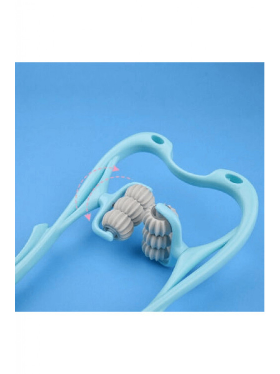 Ручной роликовый массажер для шеи и тела Hexiang Neck Massager синего цвета 218252C