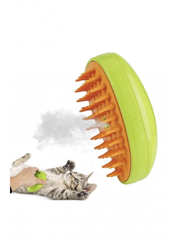 Парова щітка спрей Pet Spray Massage Brush Масажер 3в1 зеленого кольору 218260C