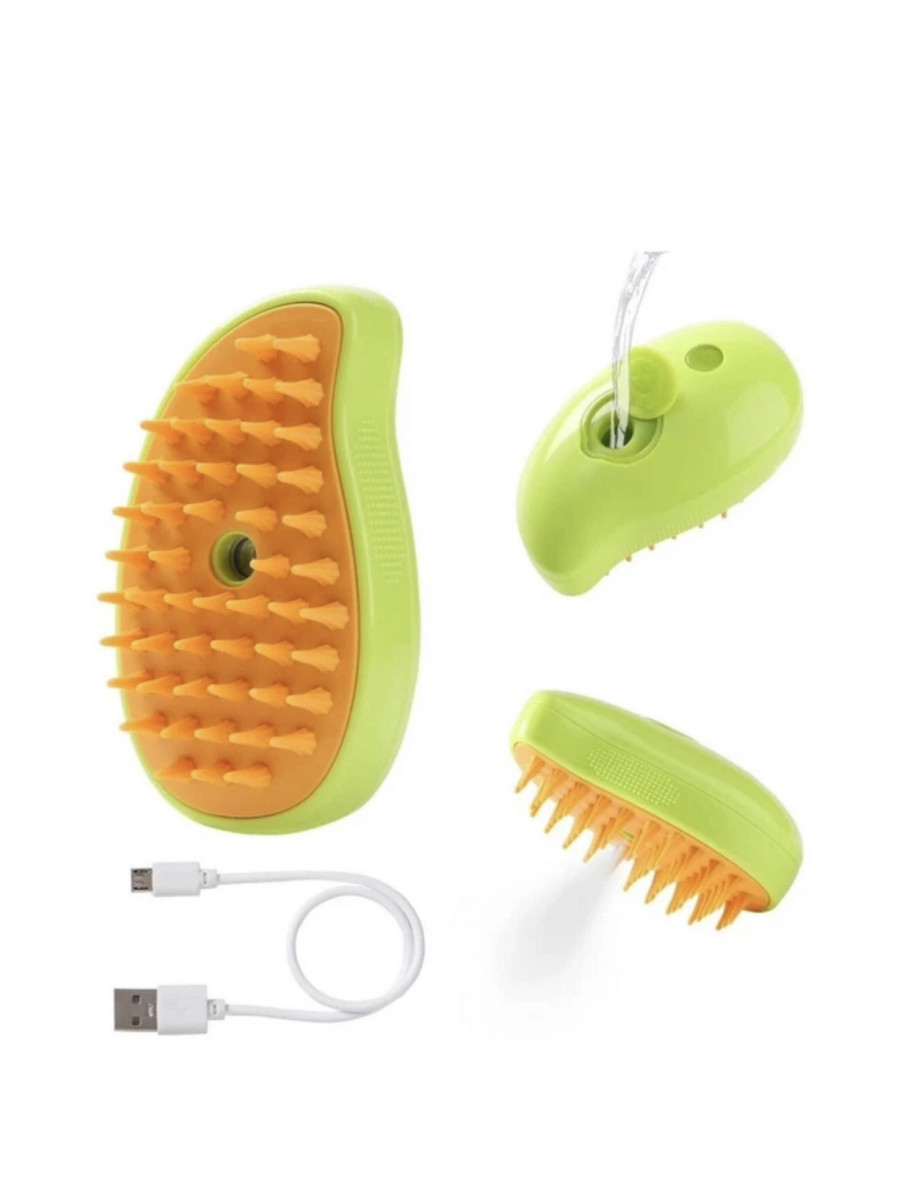 Парова щітка спрей Pet Spray Massage Brush Масажер 3в1 зеленого кольору 218260C