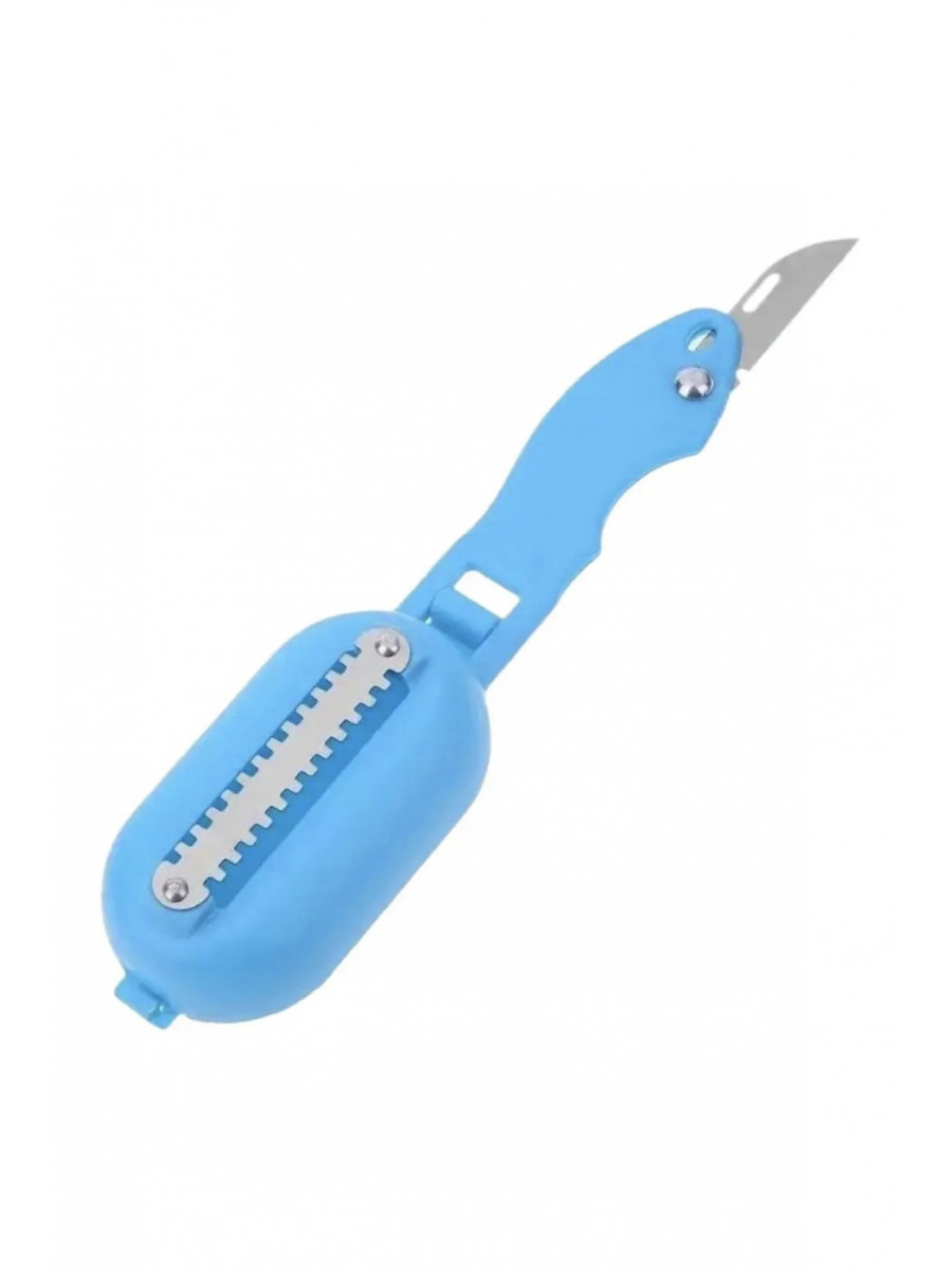 Рыбочистка с ножом и контейнером Killing-fish Knife голубого цвета 218263C