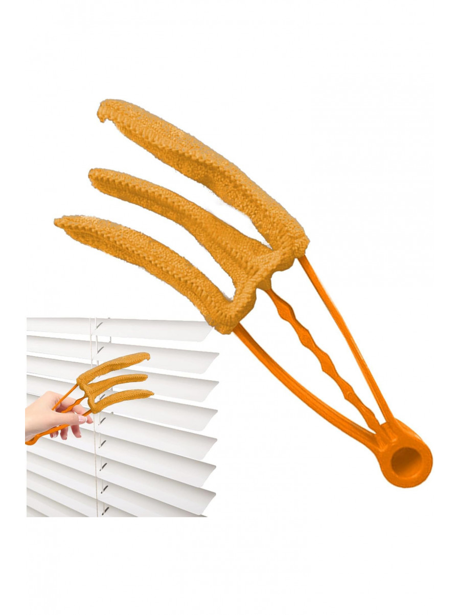 Щетка для чистки жалюзи Window Blind Duster Brush Cleaner оранжевого цвета 218265C