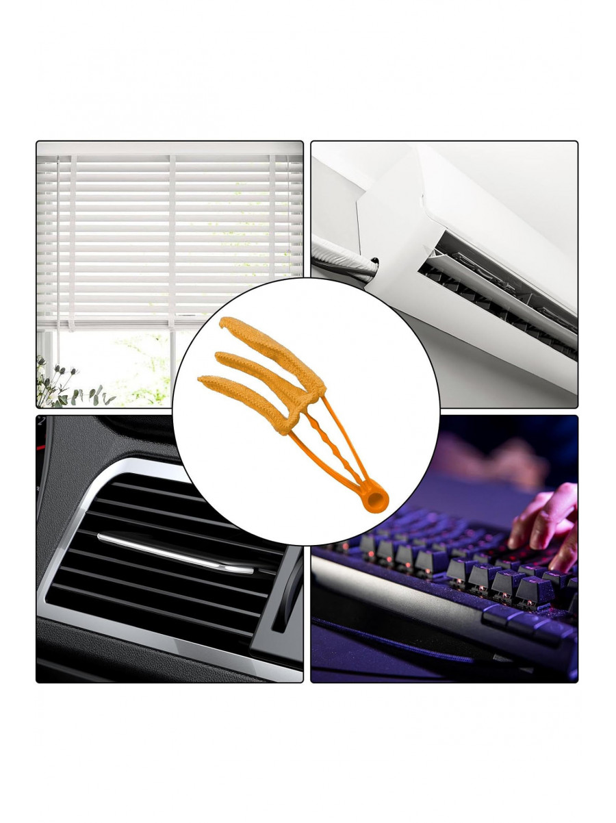 Щетка для чистки жалюзи Window Blind Duster Brush Cleaner оранжевого цвета 218265C