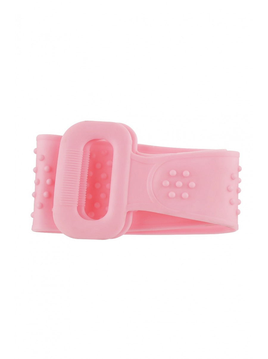 Двусторонняя силиконовая мочалка-массажер для тела Silica Gel Bath Brush розового цвета 218279C