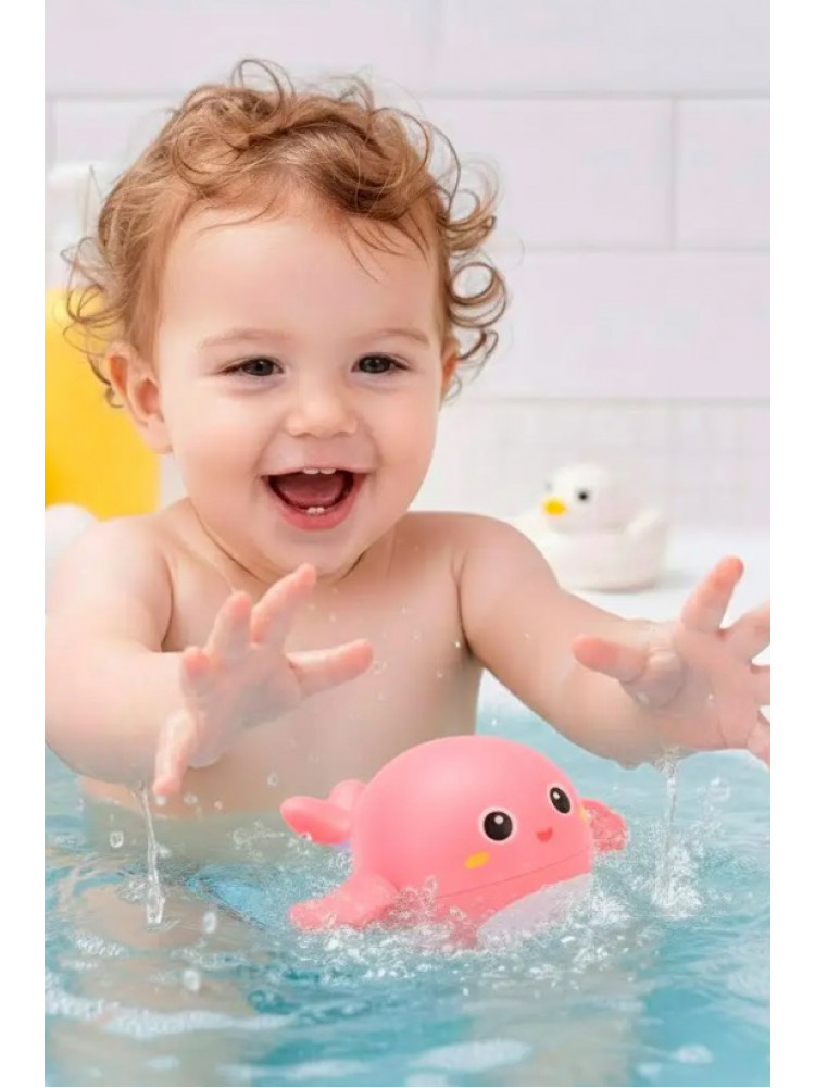 Водоплавна іграшка для ванної Bath Toys Кит рожевого кольору 218300C