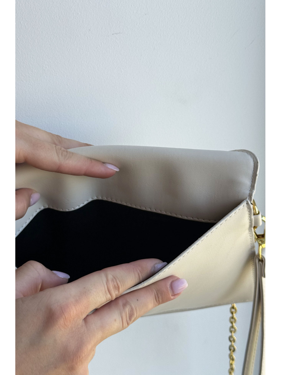 Клатч женский из экокожи светло-бежевого цвета 6711-2 218420C